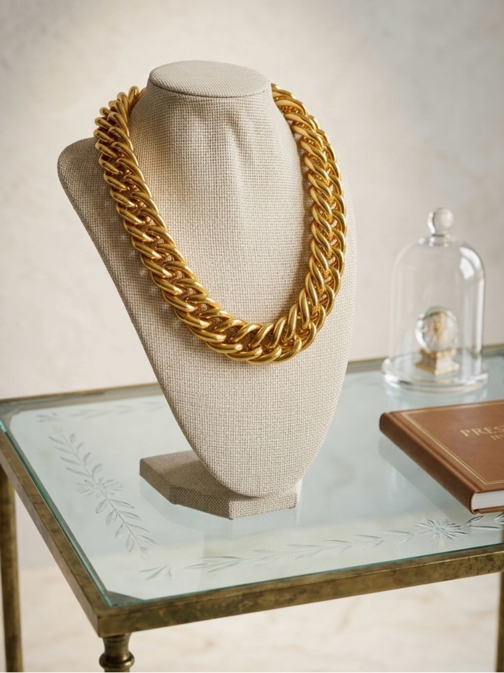 Anne Klein Gold Chunky Curb Chain Necklace